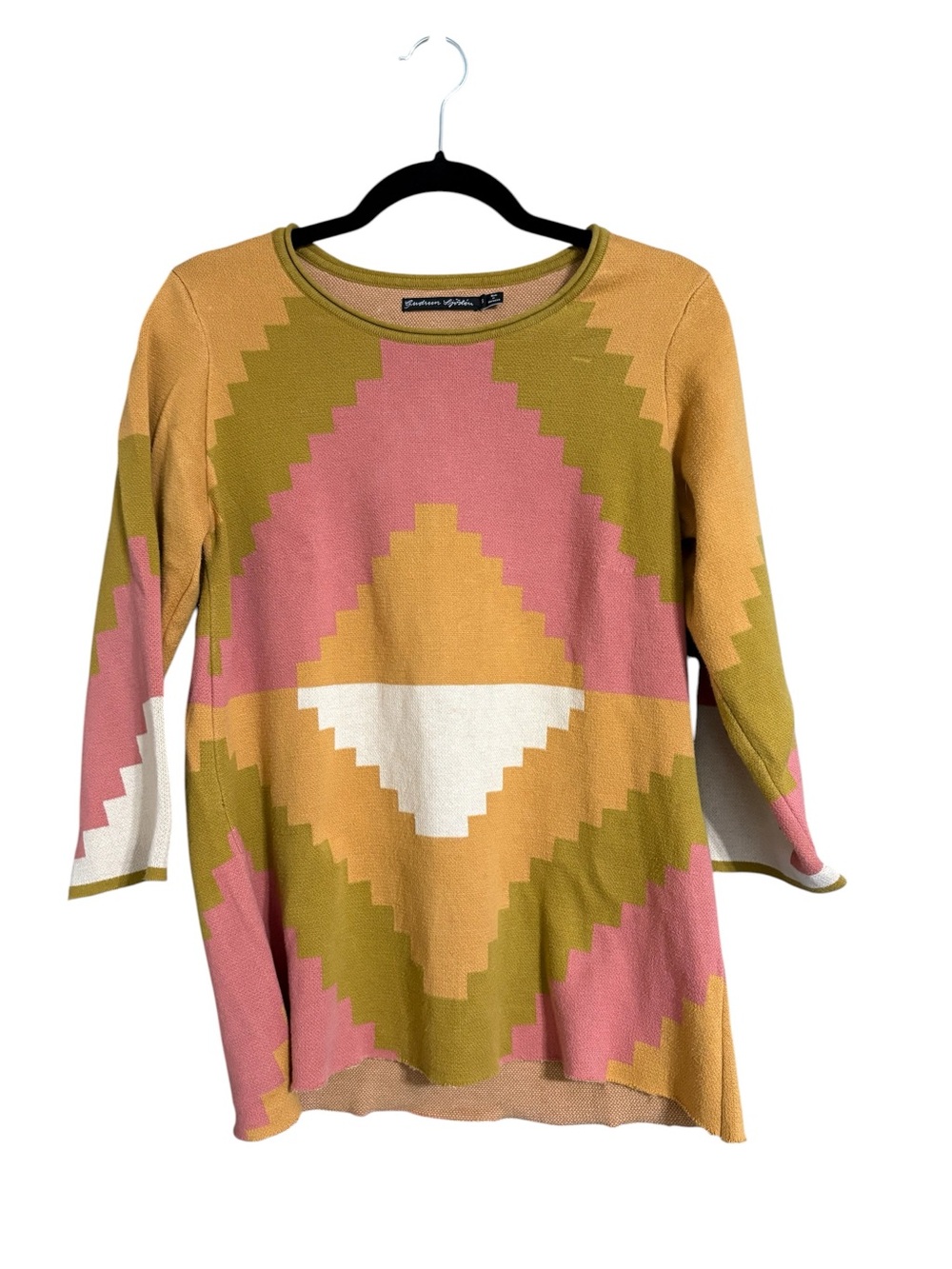 Gudrun Sjoden Geometric Colorblock Knit Top Sz Small - See Note about Condition